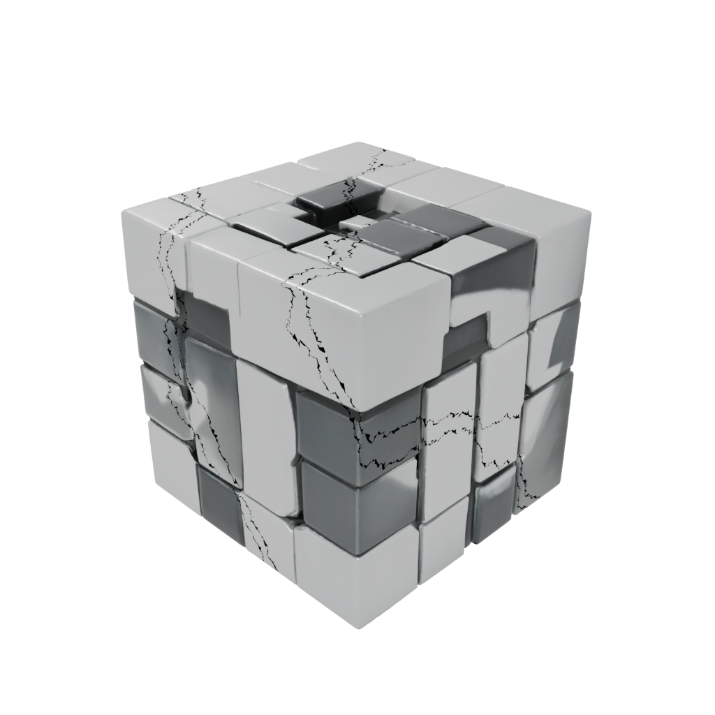 Obsidian Slide-Puzzle Cube