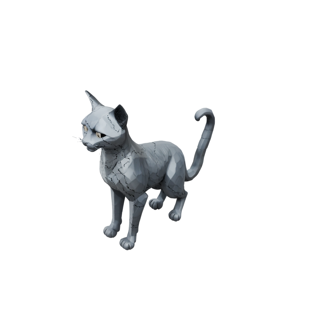 Obsidian Textured Articulated Cat