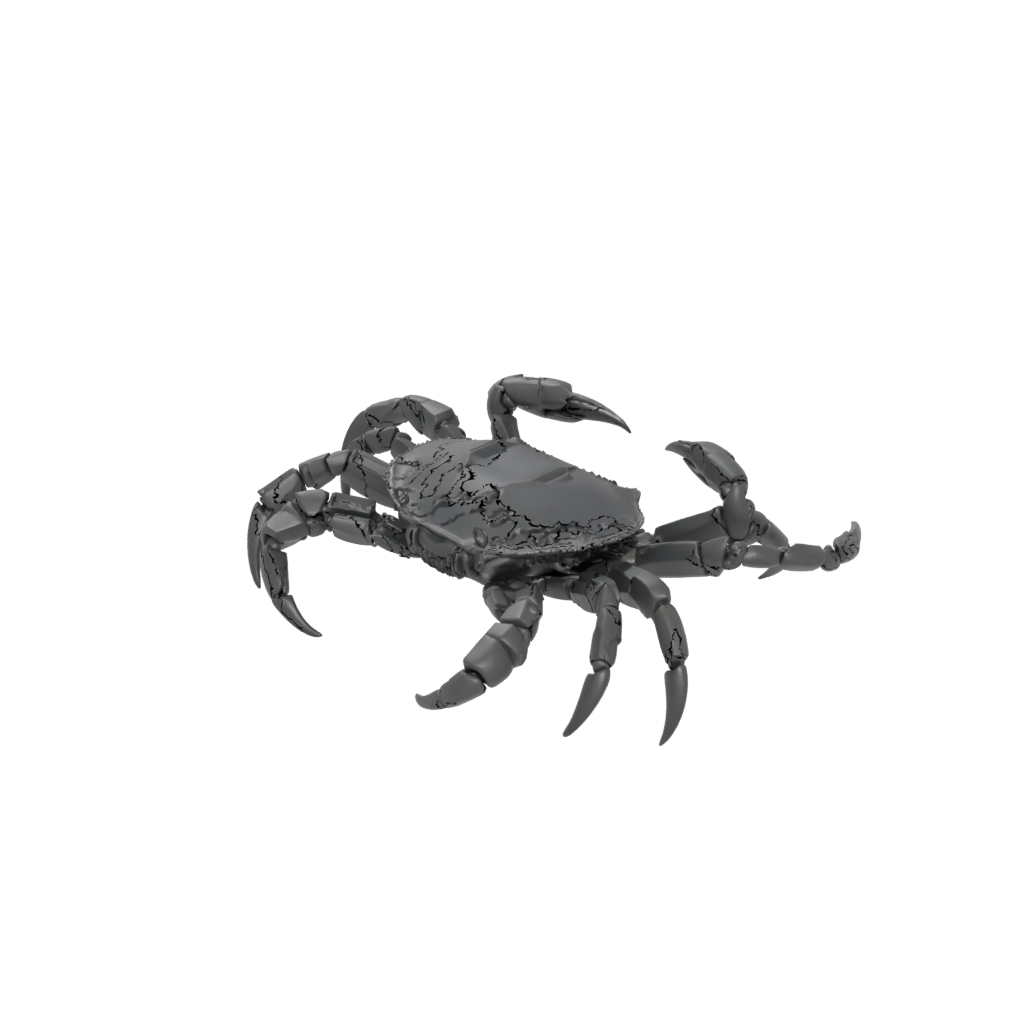 Obsidian Textured Articulated Crab