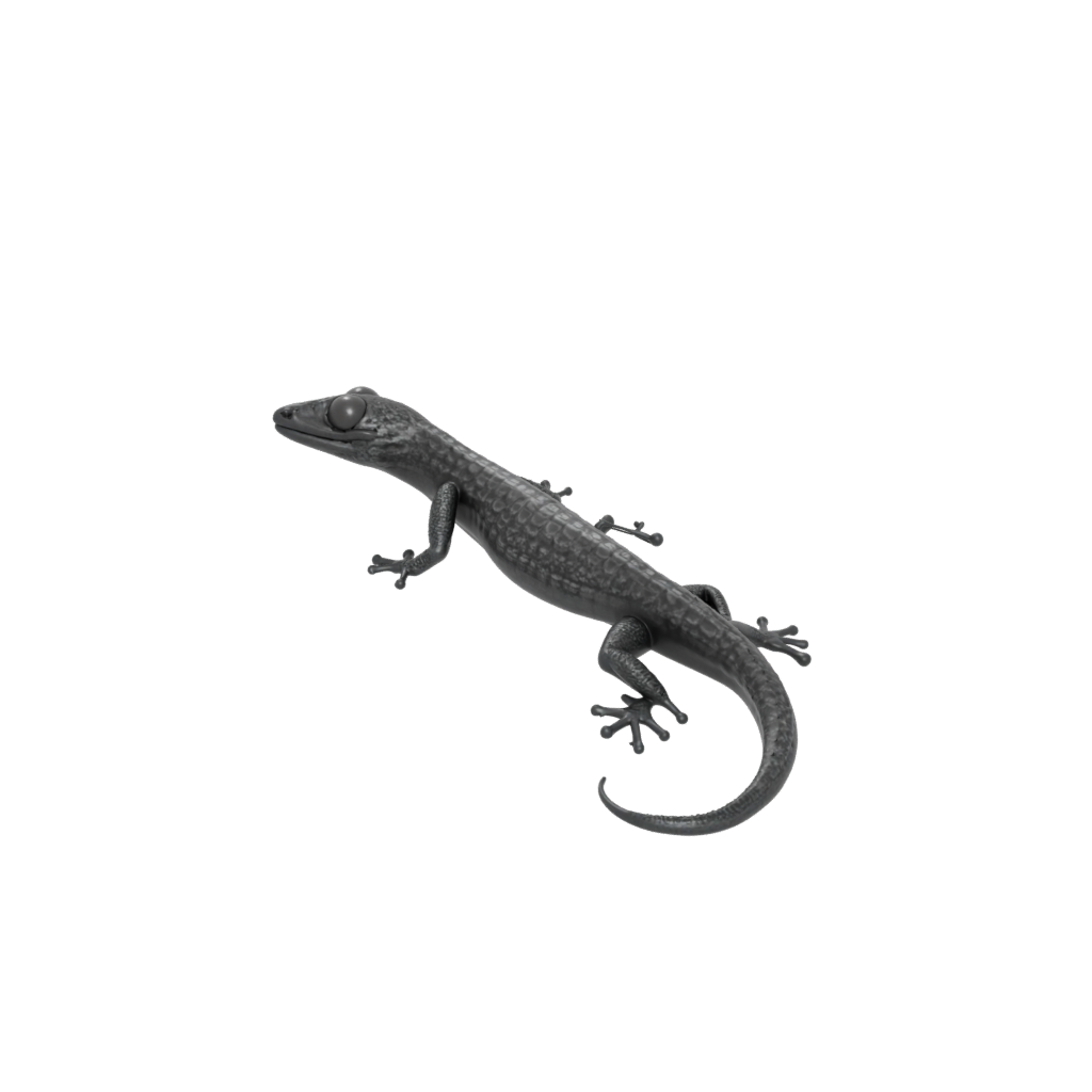 Obsidian Textured Articulated Gecko