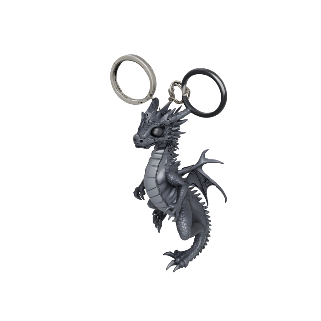 Obsidian Textured Articulated Keychain Dragonling