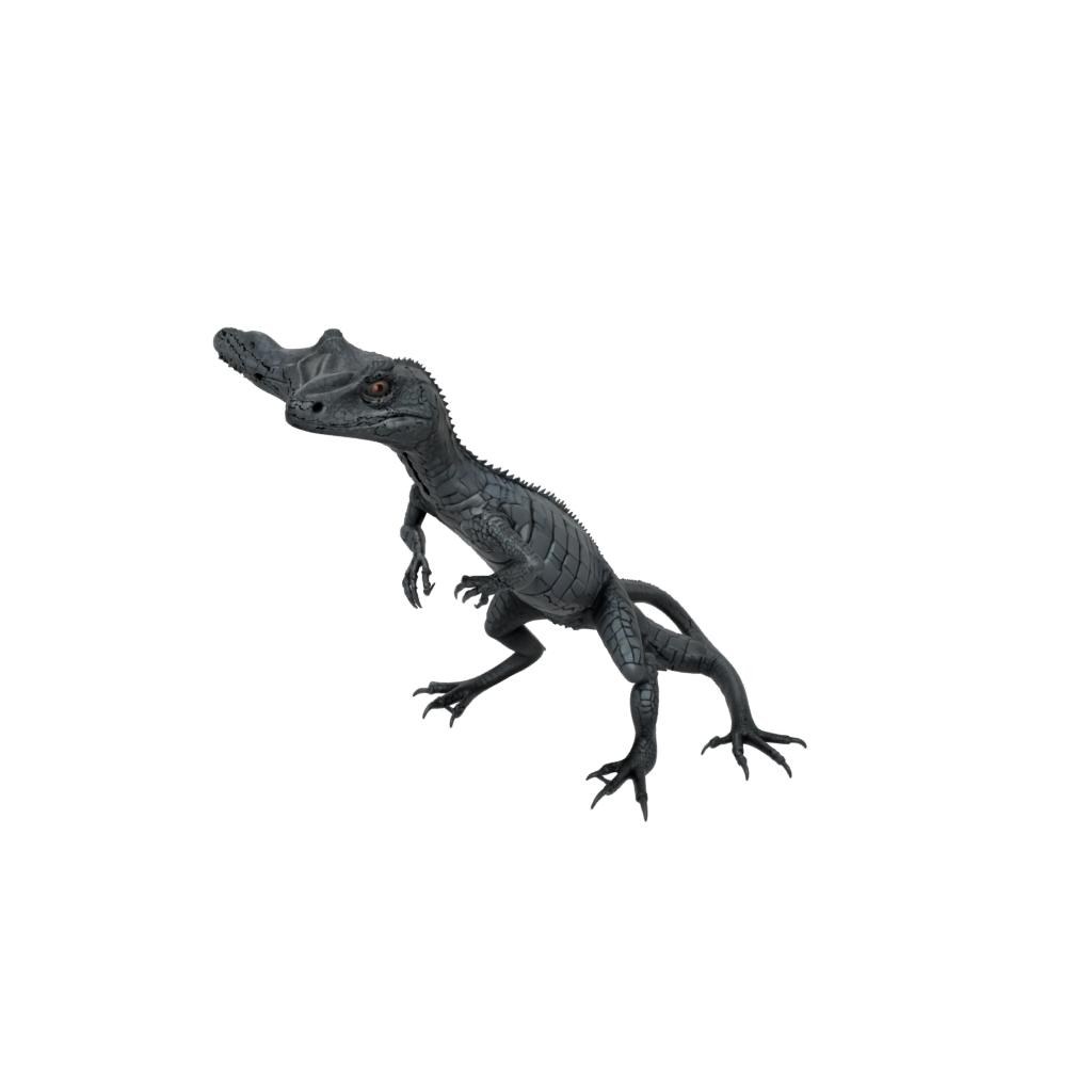Obsidian Textured Articulated Lizard