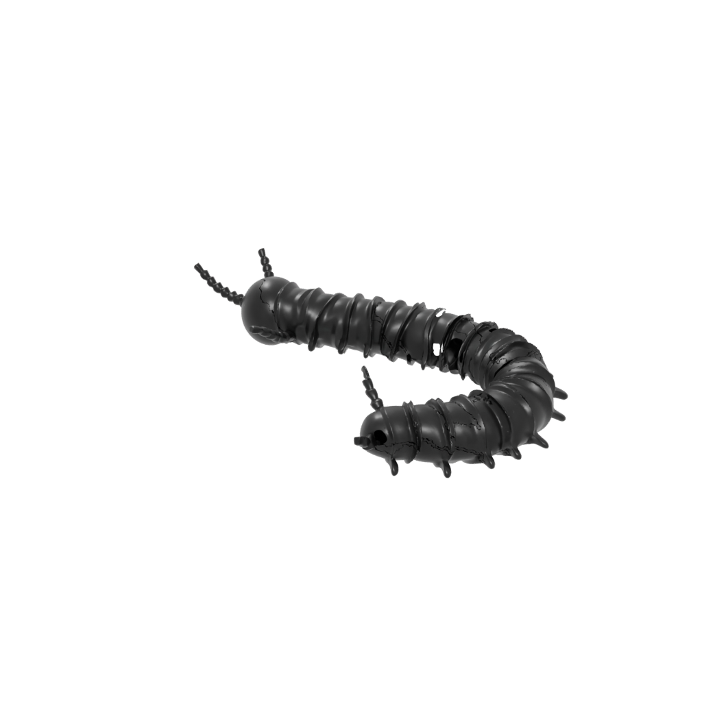Obsidian Textured Articulated Millipede