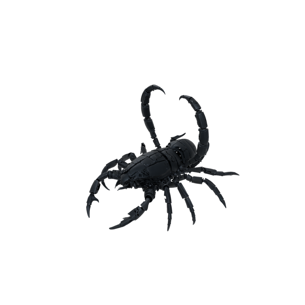 Obsidian Textured Articulated Scorpion
