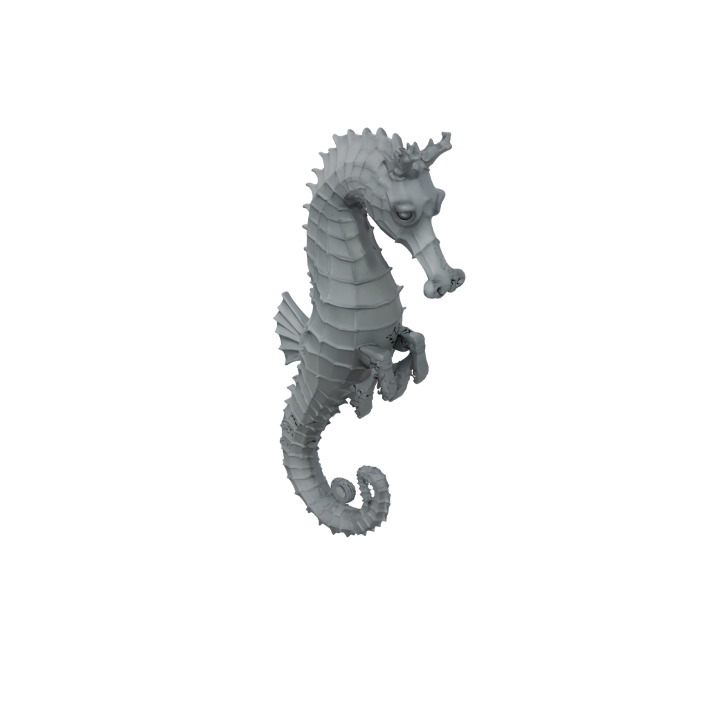 Obsidian Textured Articulated Seahorse