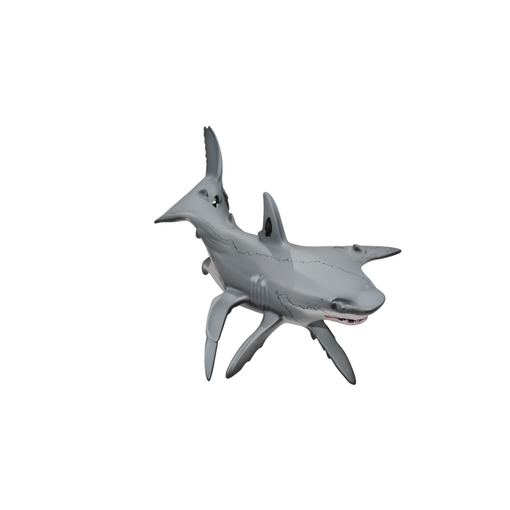 Obsidian Textured Articulated Shark