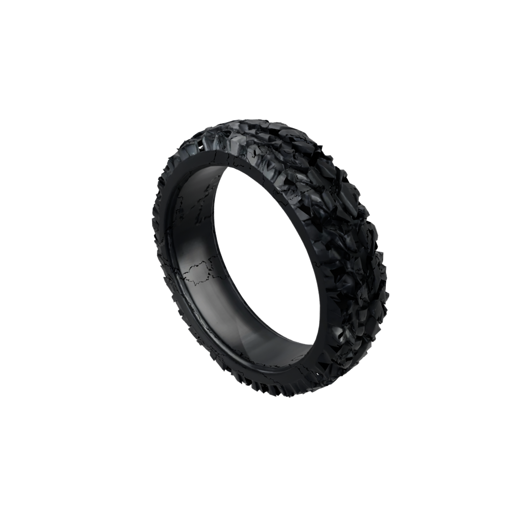 Obsidian Textured Sensory Chain Ring