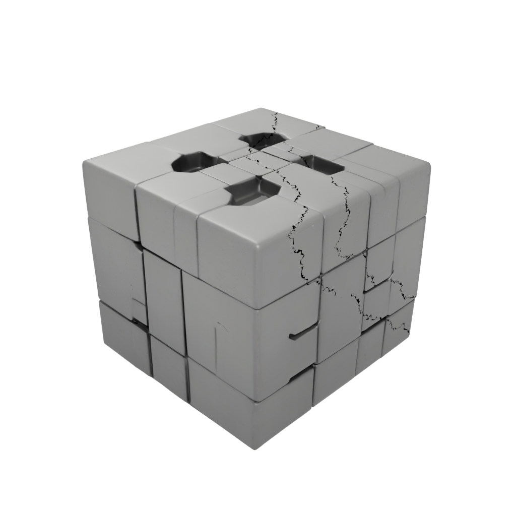 Obsidian Textured Slide-Puzzle Cube