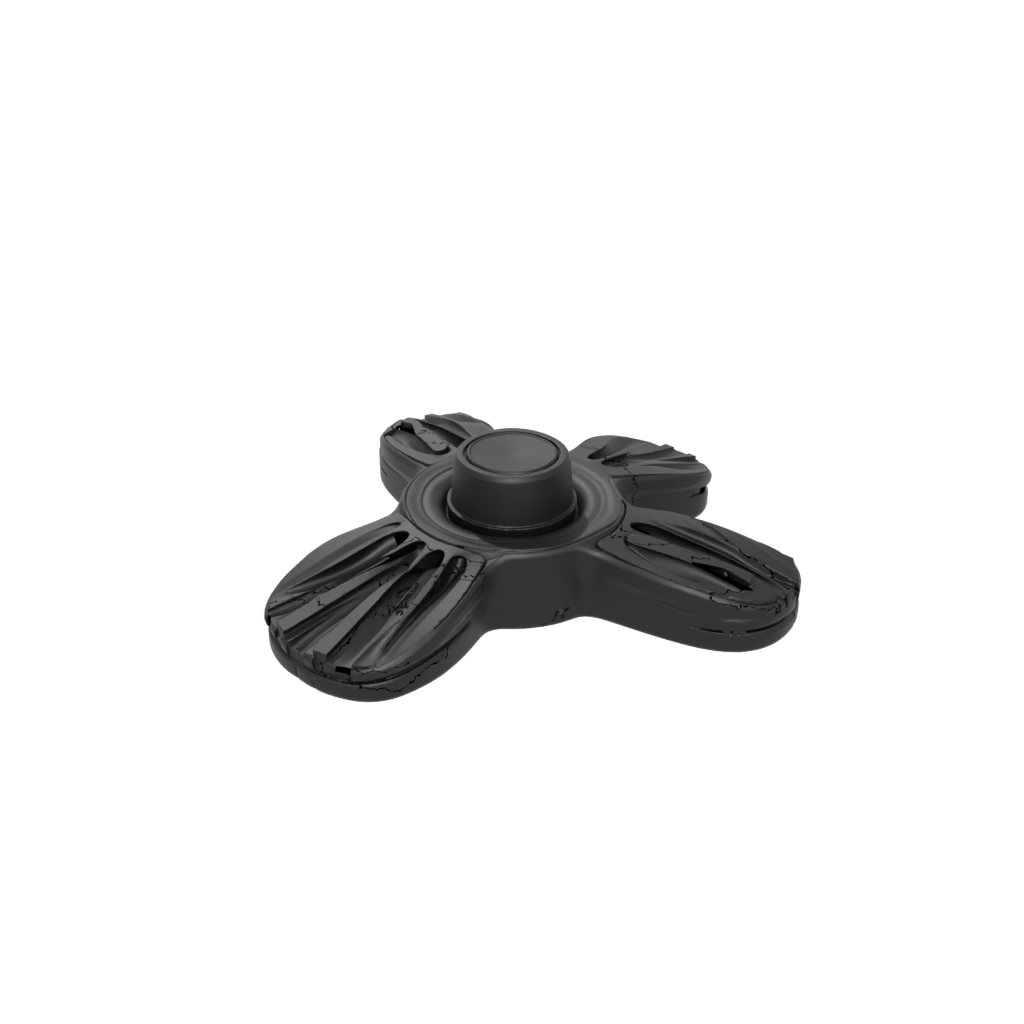 Obsidian Textured Three-Prong Spinner