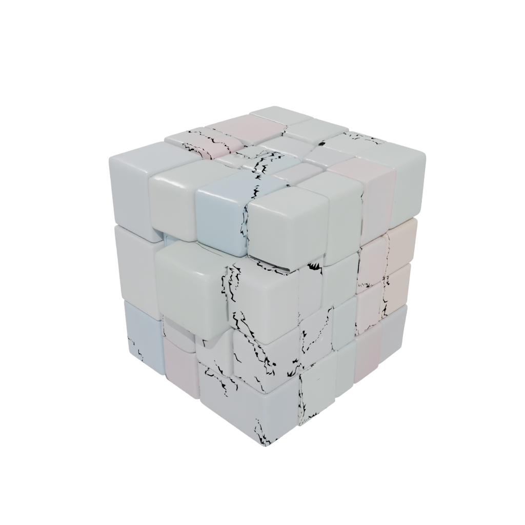 Pastel Big Slide-Puzzle Cube
