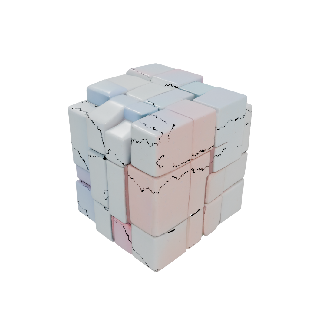 Pastel Soft Slide-Puzzle Cube