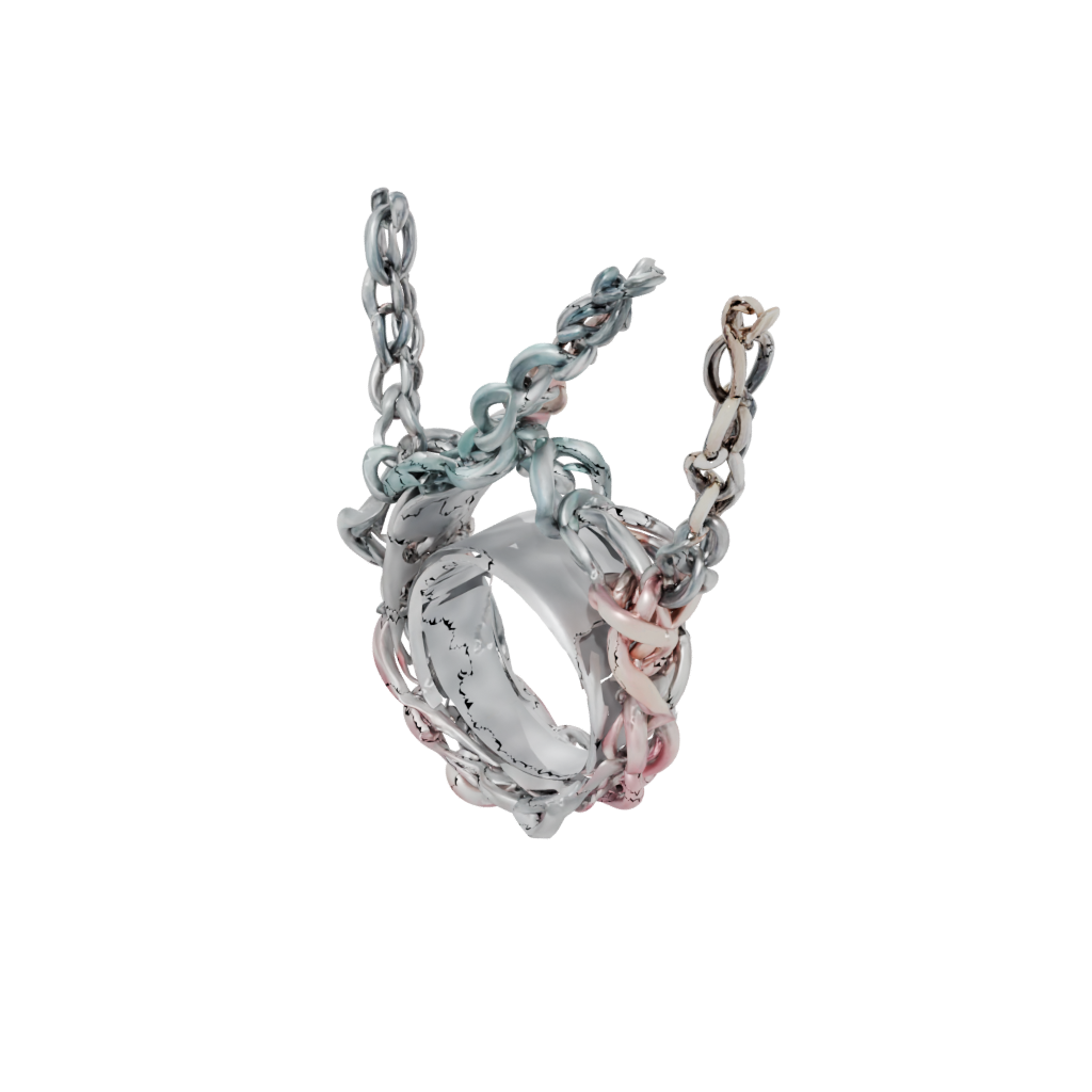 Pastel Interlocking Ring Chain