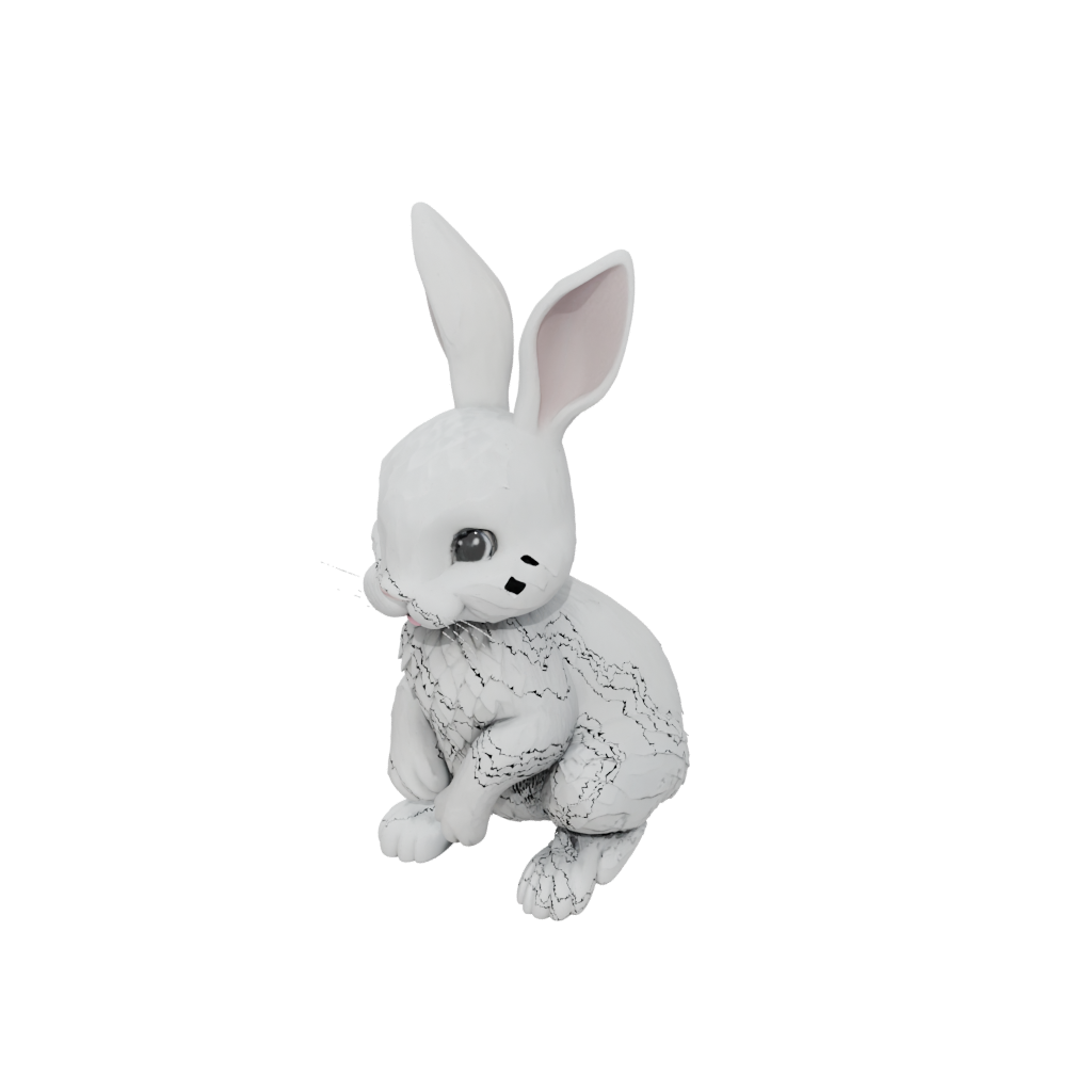 Pastel Textured Articulated Bunny