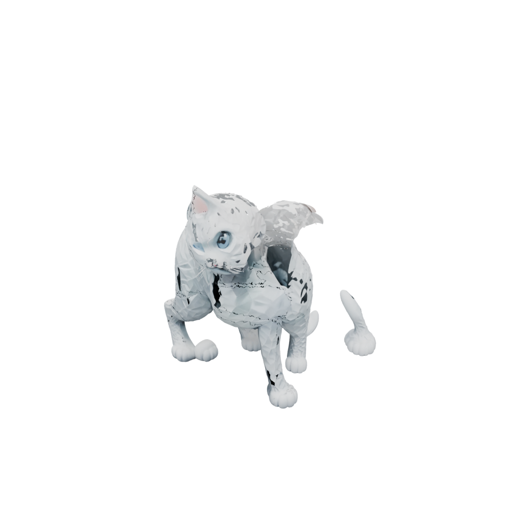 Pastel Textured Articulated Cat