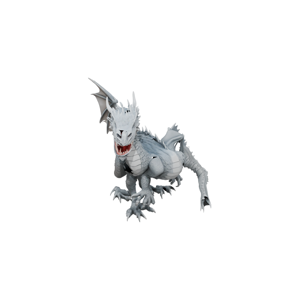 Pastel Textured Articulated Dragon Long
