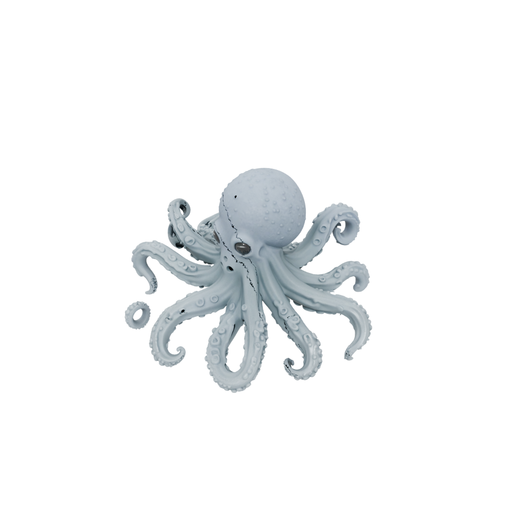 Pastel Textured Articulated Octopus Mini