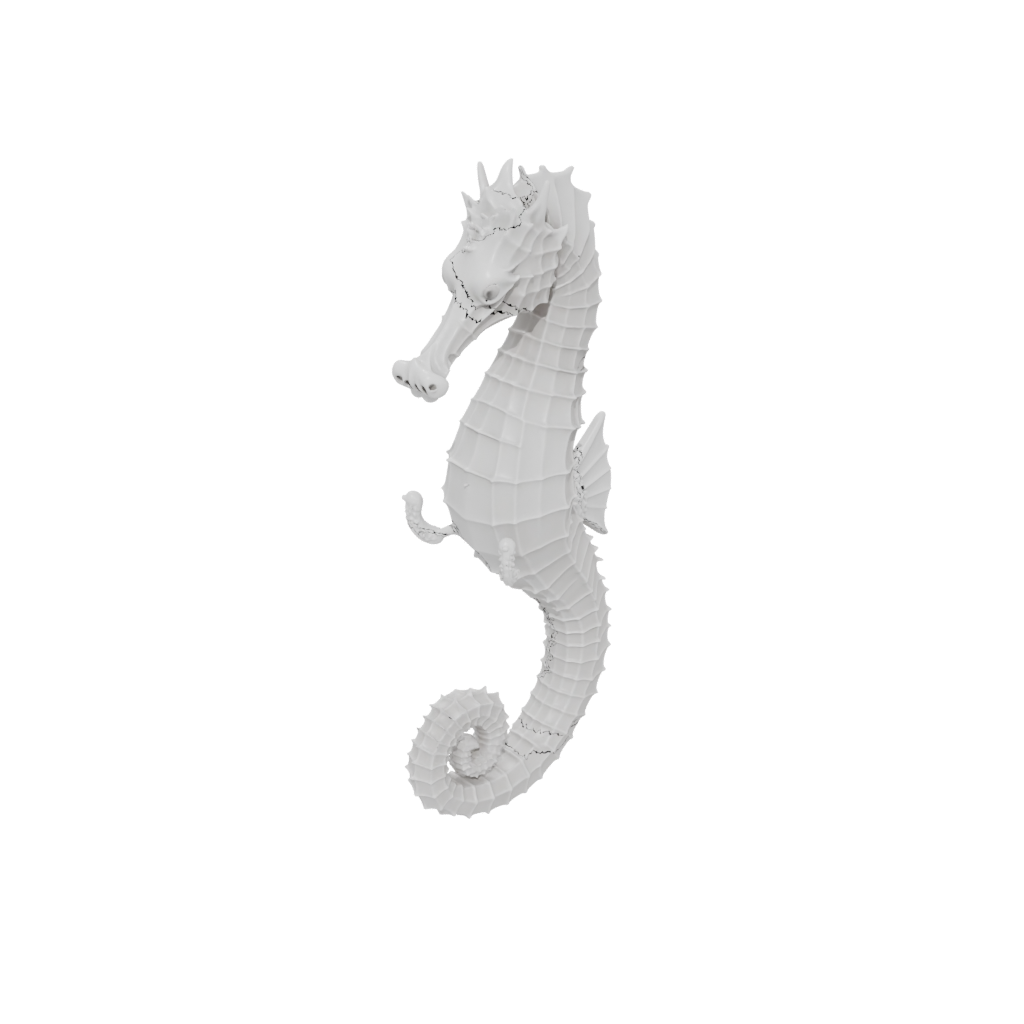 Pastel Textured Articulated Seahorse