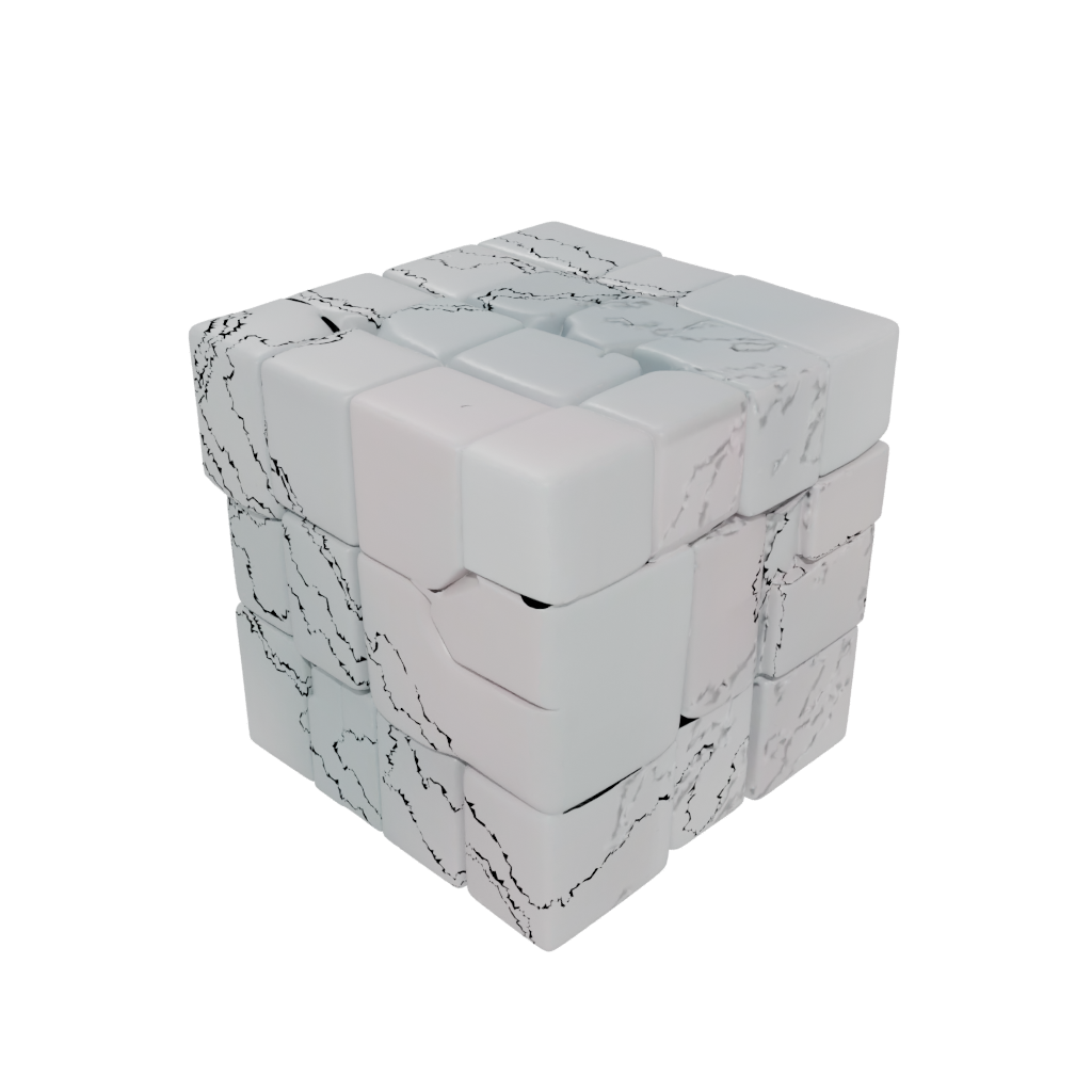 Pastel Textured Slide-Puzzle Cube