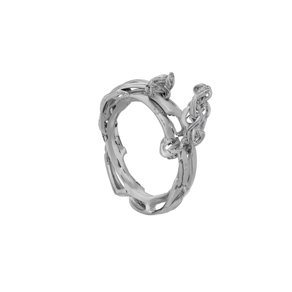 Textured Interlocking Ring Chain