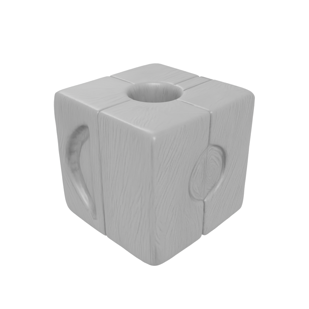 Woodgrain Pocket Squeeze Stress Cube