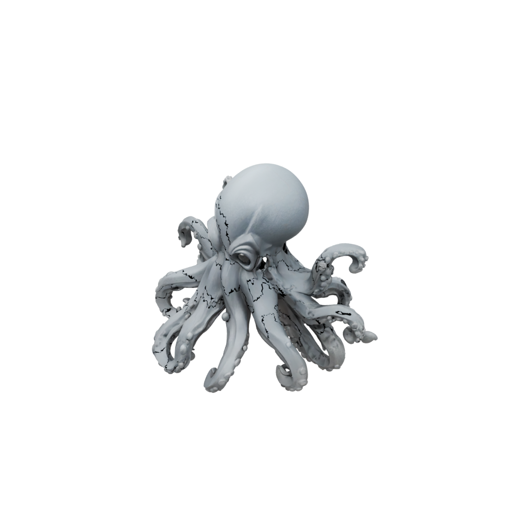 Woodgrain Big Articulated Octopus Mini