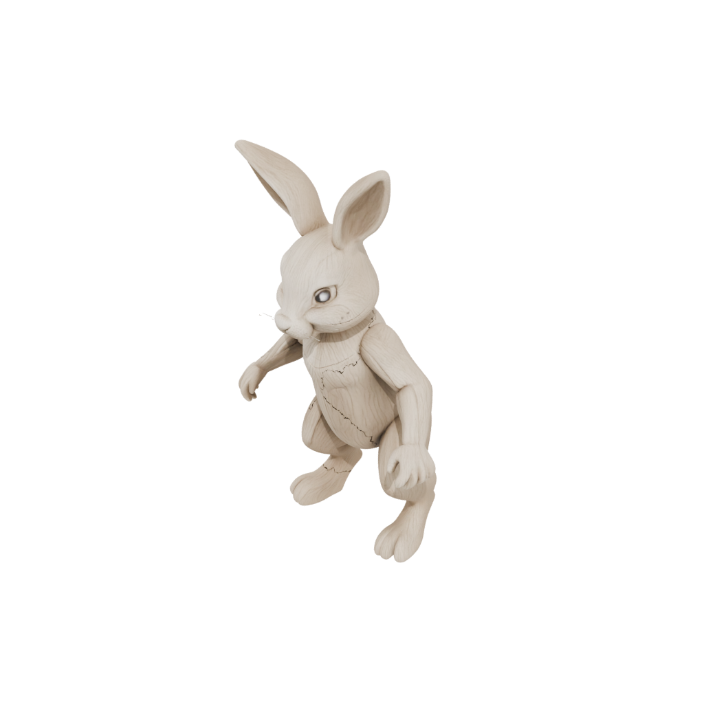 Woodgrain Soft Articulated Bunny