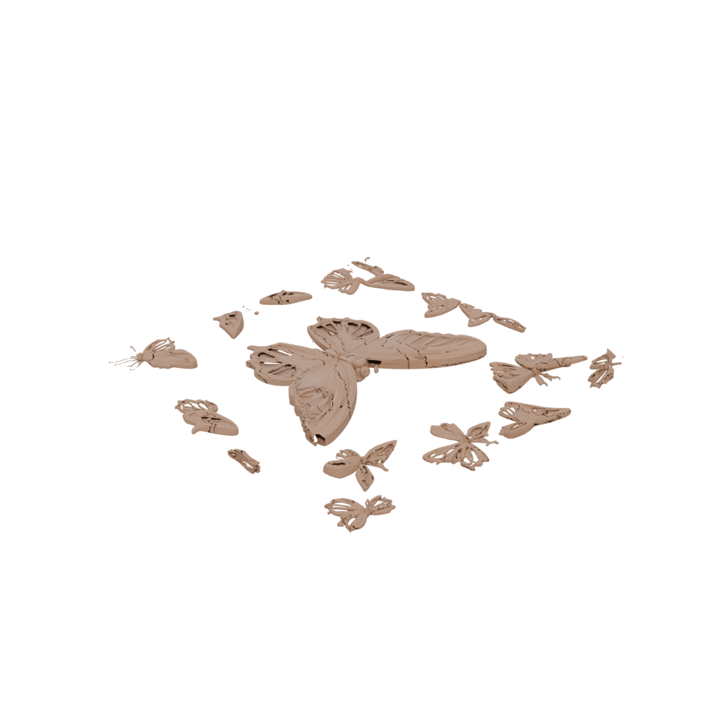 Woodgrain Soft Articulated Butterfly