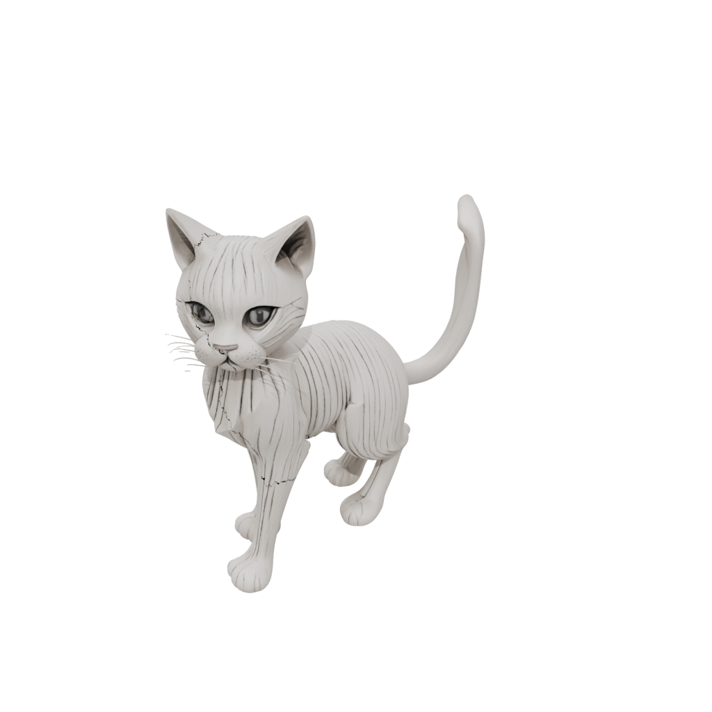 Woodgrain Soft Articulated Cat