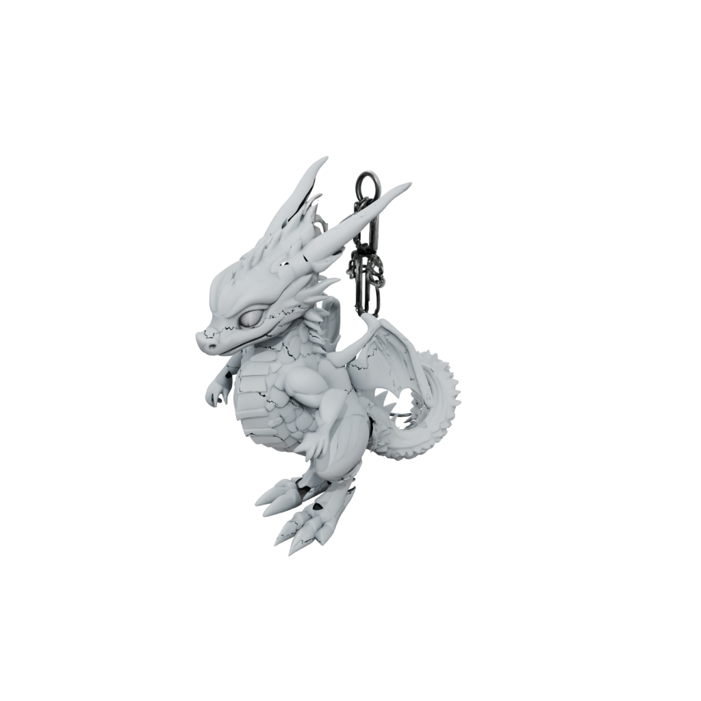 Woodgrain Soft Articulated Keychain Dragonling