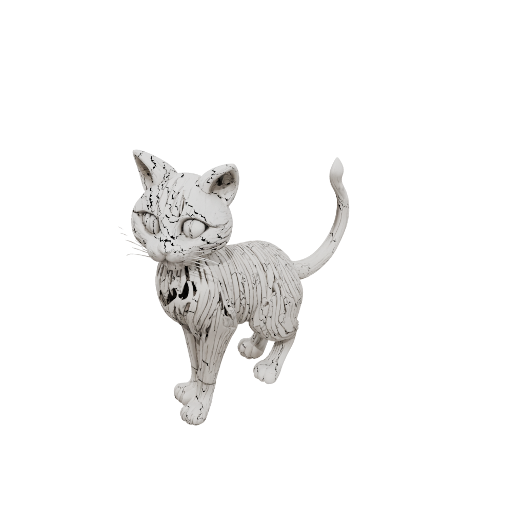 Woodgrain Articulated Cat