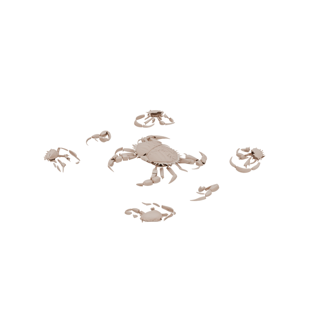 Woodgrain Articulated Crab
