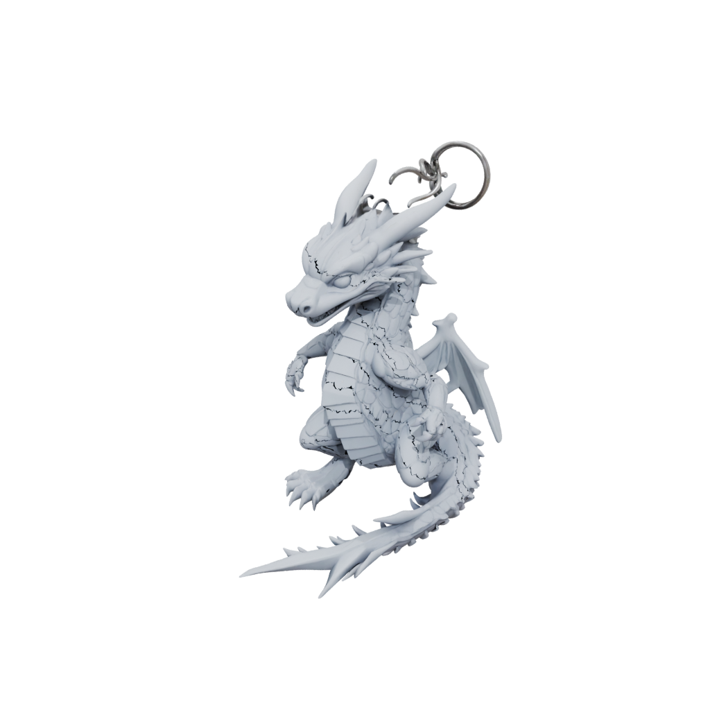 Woodgrain Articulated Keychain Dragonling