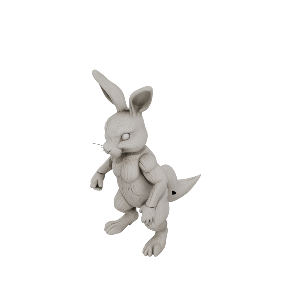 Woodgrain Textured Articulated Bunny