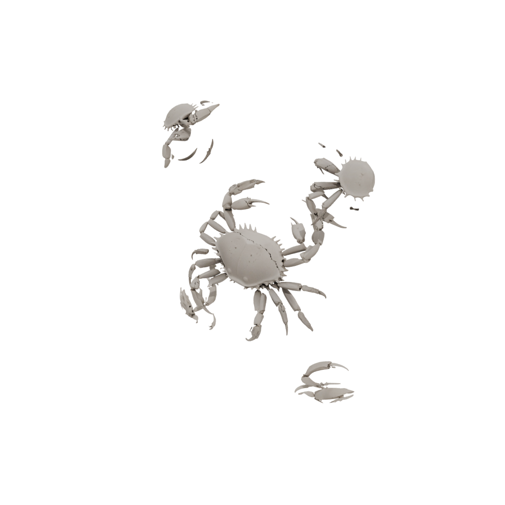 Woodgrain Textured Articulated Crab