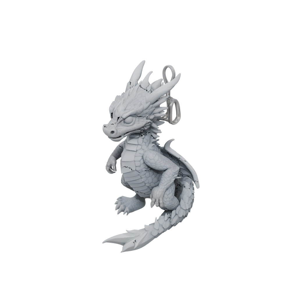 Woodgrain Textured Articulated Keychain Dragonling