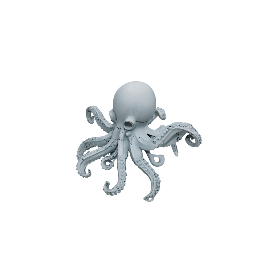 Woodgrain Textured Articulated Octopus Mini