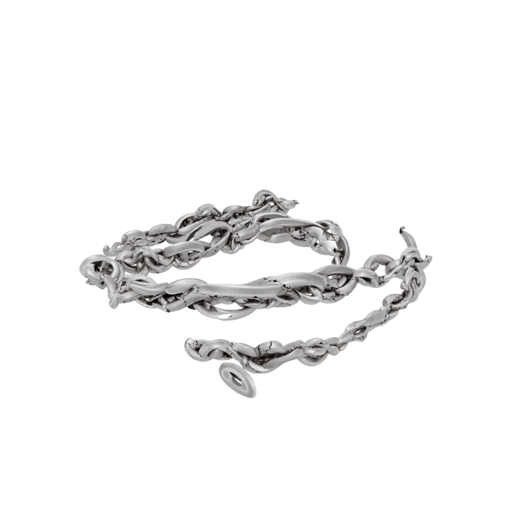 Woodgrain Textured Interlocking Ring Chain