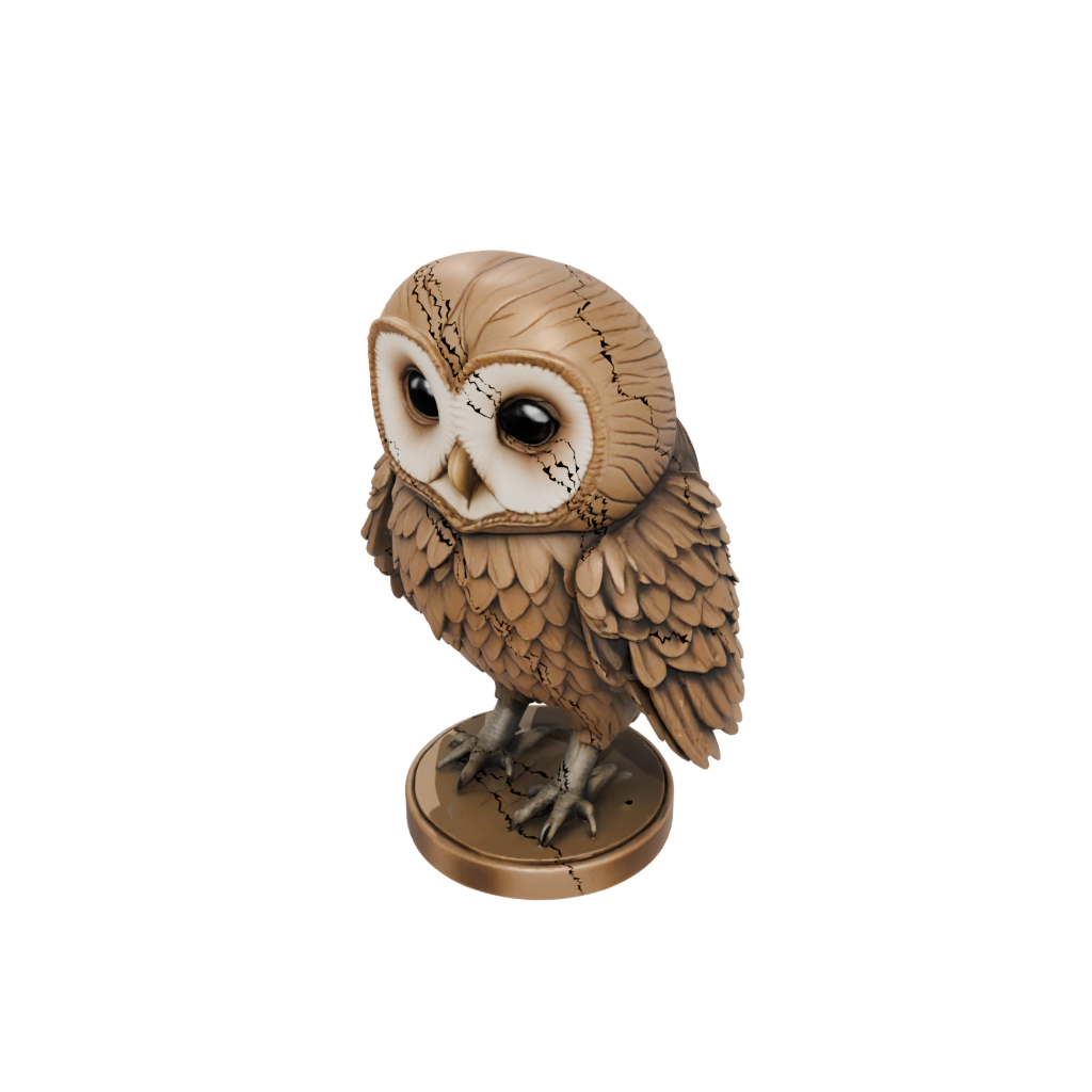 Bronze Chibi Flexi Barn Owl