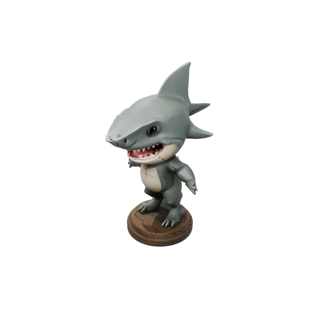 Bronze Chibi Flexi Great White Shark