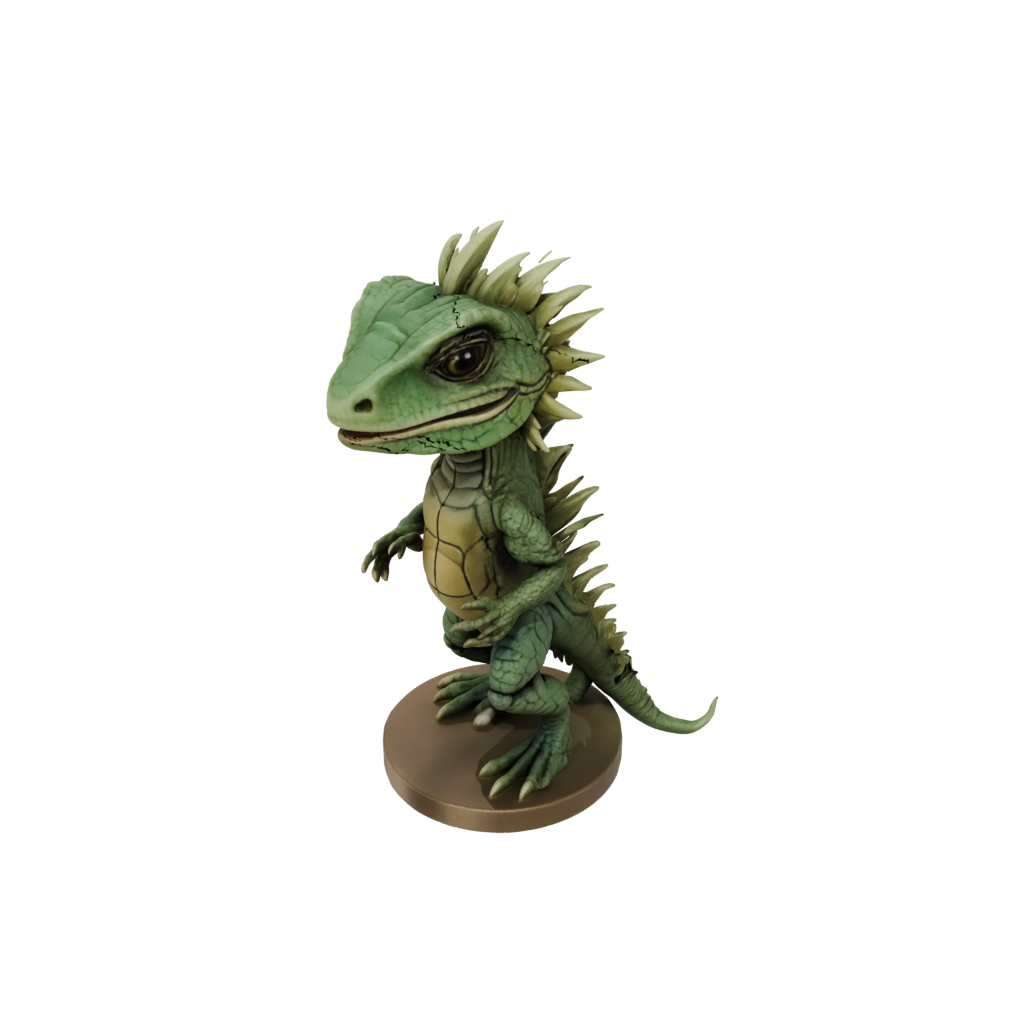 Bronze Chibi Flexi Iguana