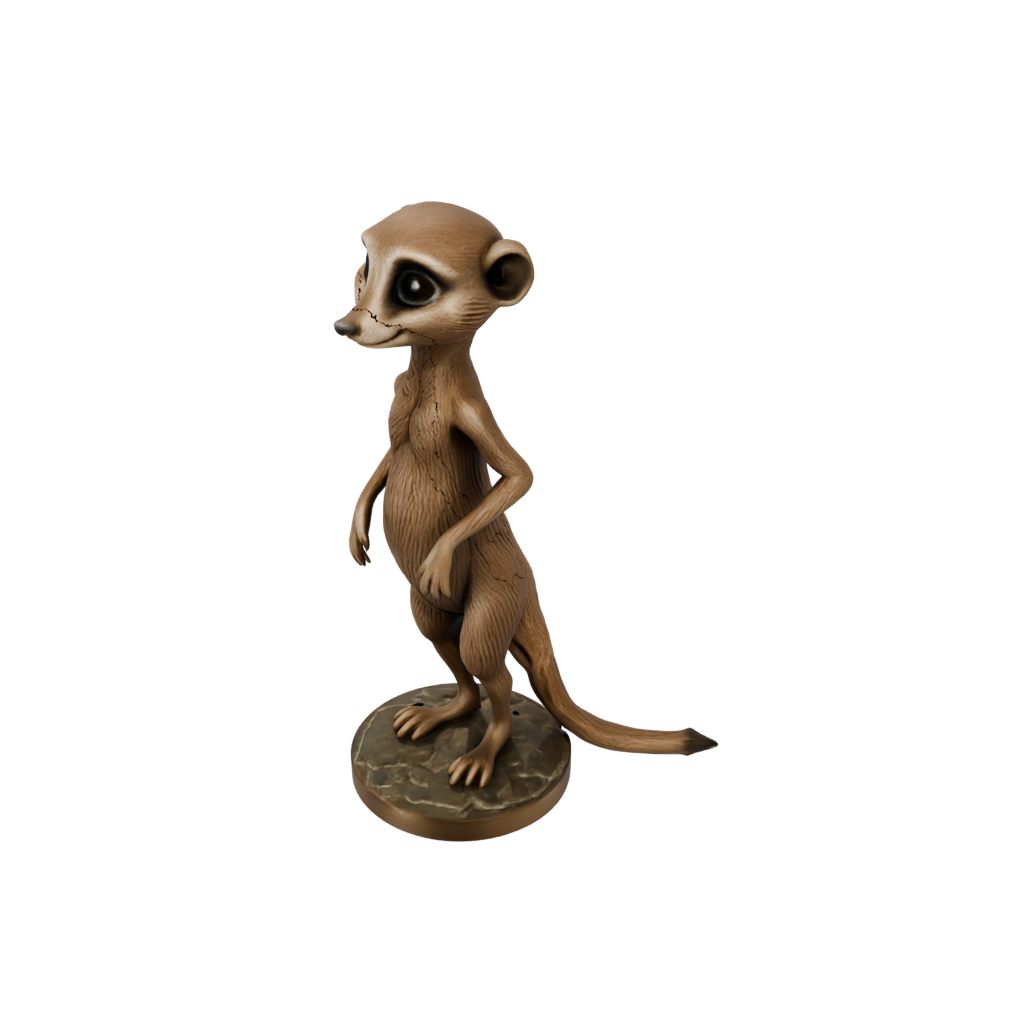 Bronze Chibi Flexi Meerkat — flexi animals 3D print model, STL