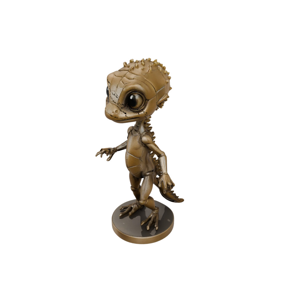 Bronze Chibi Flexi Newt — flexi animals 3D print model, STL