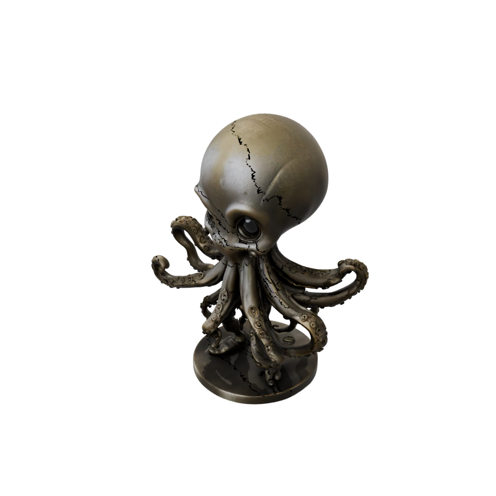 Bronze Chibi Flexi Octopus — flexi animals 3D print model, STL