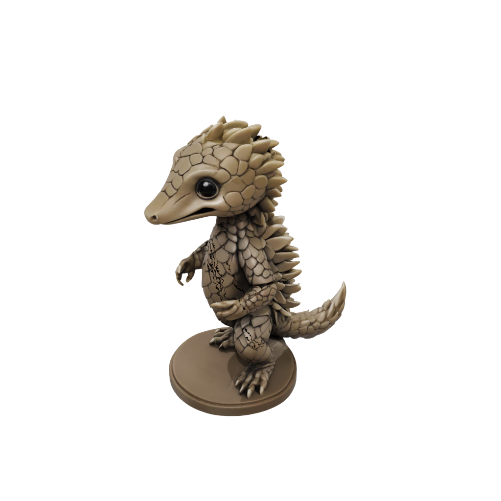 Bronze Chibi Flexi Pangolin — flexi animals 3D print model, STL