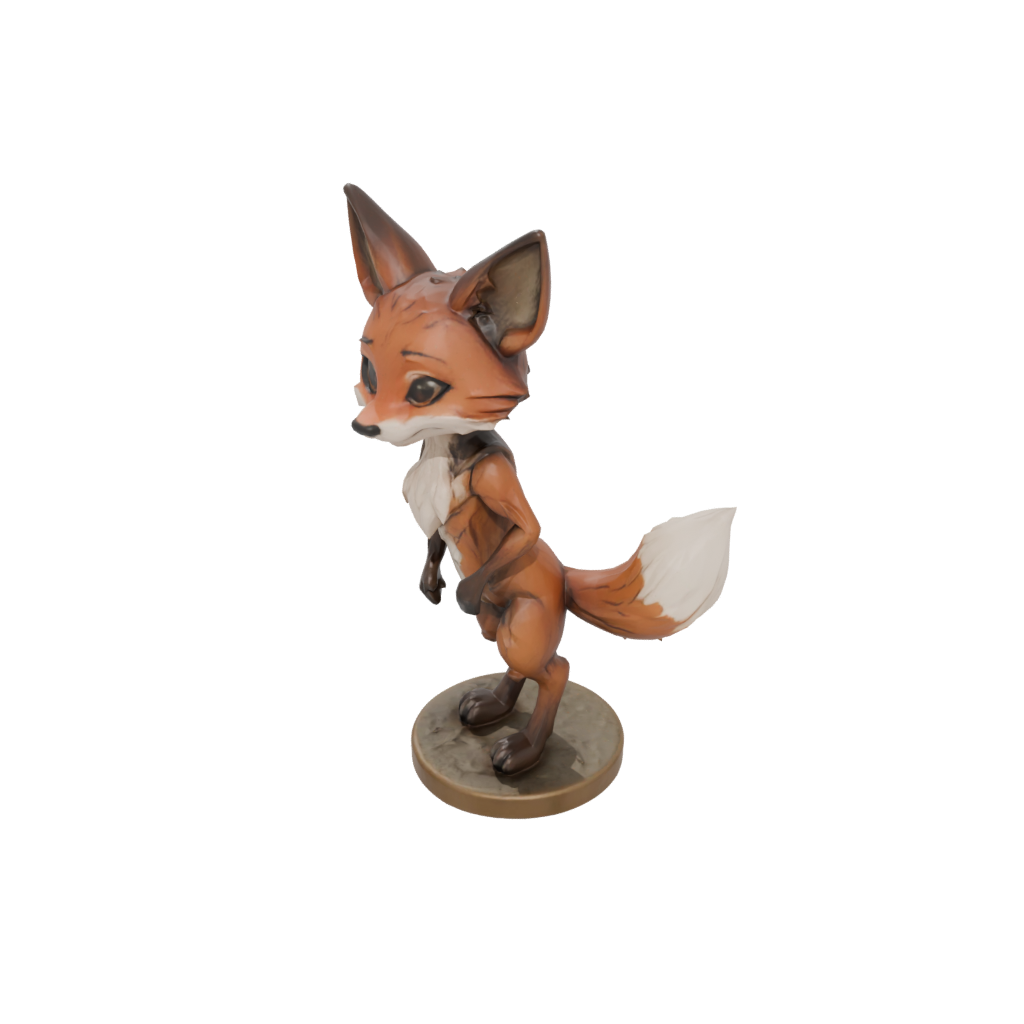 Bronze Chibi Flexi Red Fox — flexi animals 3D print model, STL