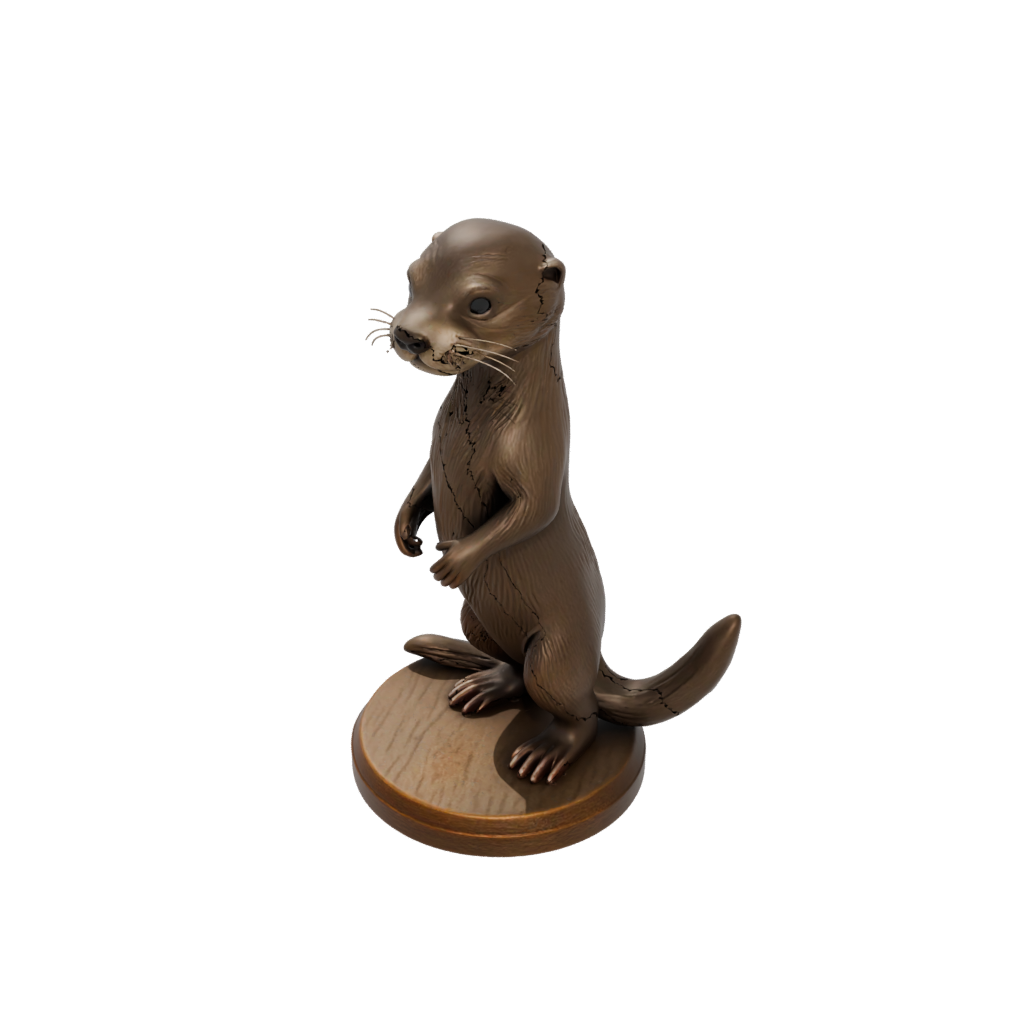 Bronze Chibi Flexi River Otter — flexi animals 3D print model, STL