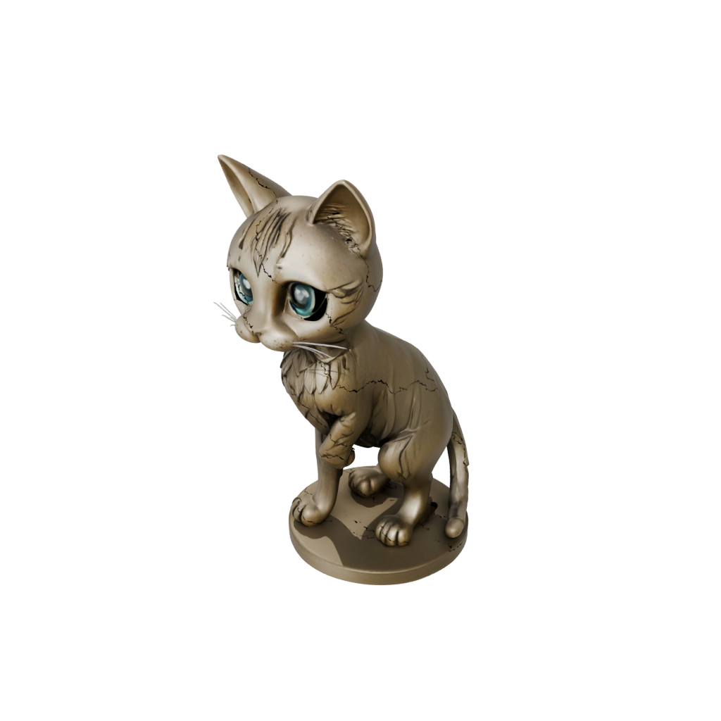 Bronze Chibi Flexi Tabby Cat — flexi animals 3D print model, STL