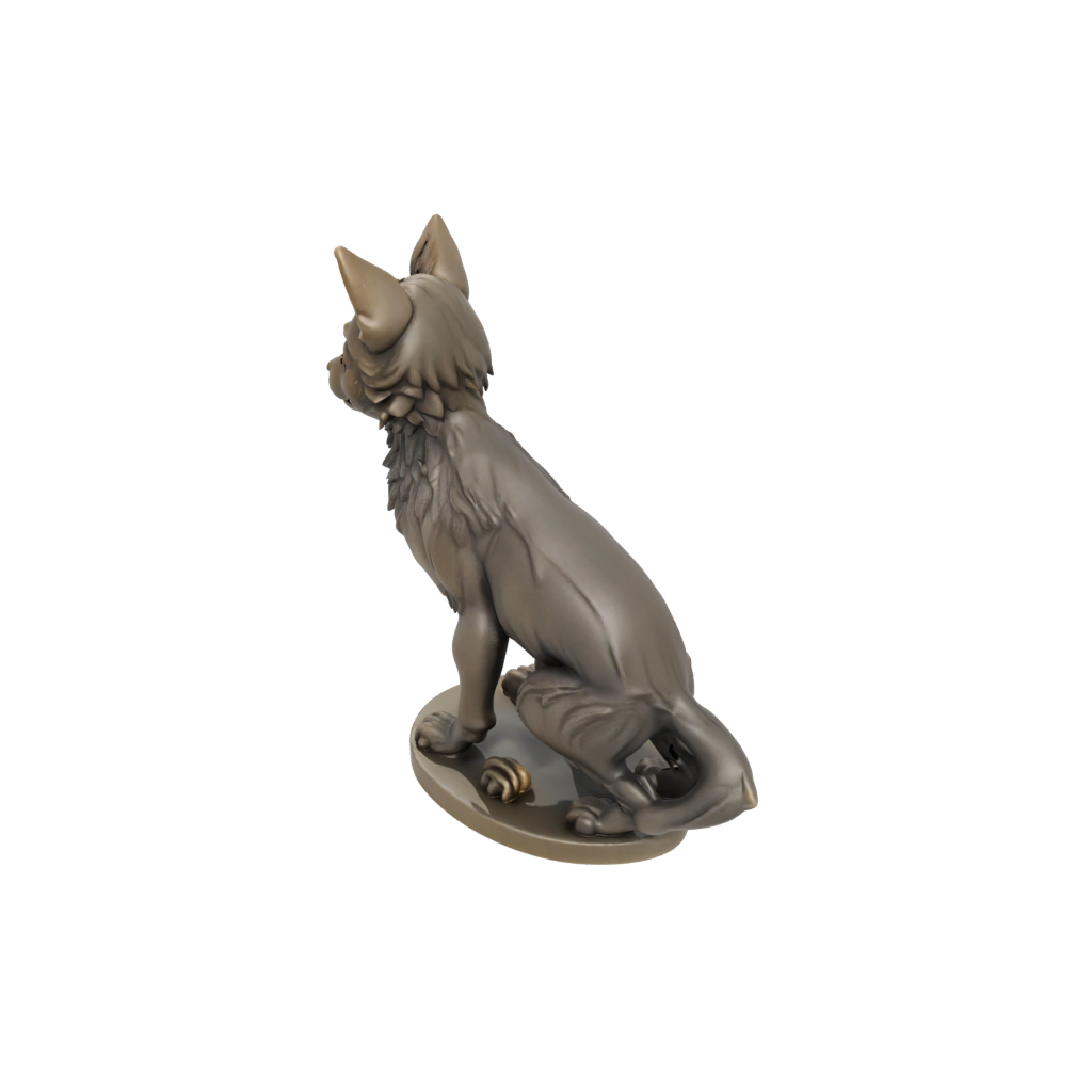 Bronze Chibi Flexi Wolf Pup — flexi animals 3D print model, STL