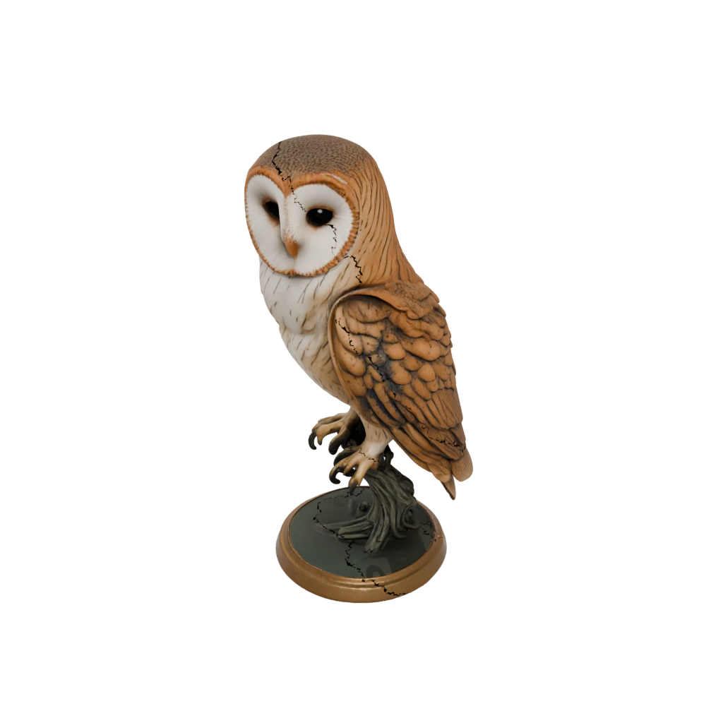 Bronze Flexi Barn Owl — flexi animals 3D print model, STL