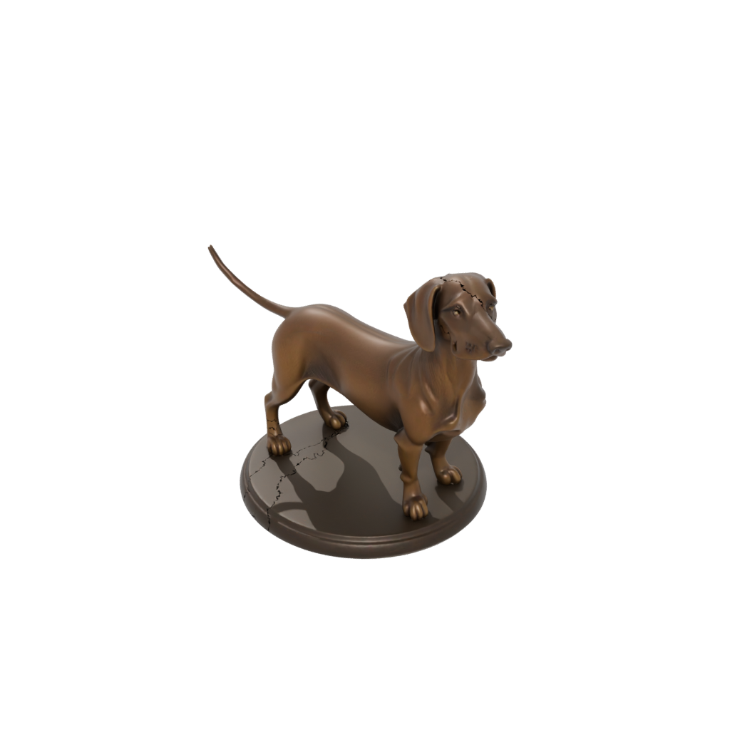 Bronze Flexi Dachshund Dog — flexi animals 3D print model, STL